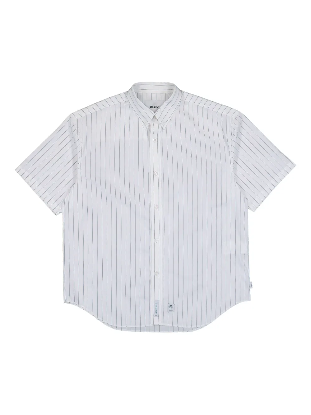 WTAPS BD 03 pinstripe-pattern short-sleeve shirt | White | Image 1