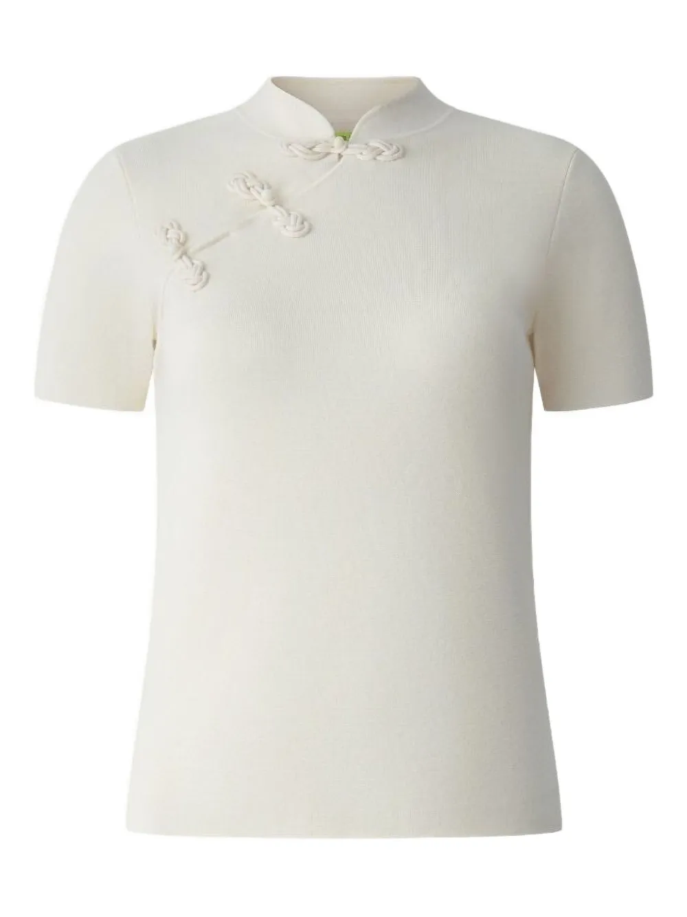 Shanghai Tang knotted-detail short-sleeve qipao top | White | Image 1