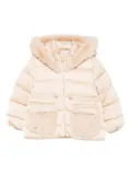 Abel & Lula faux-fur trim jacket - Neutrals