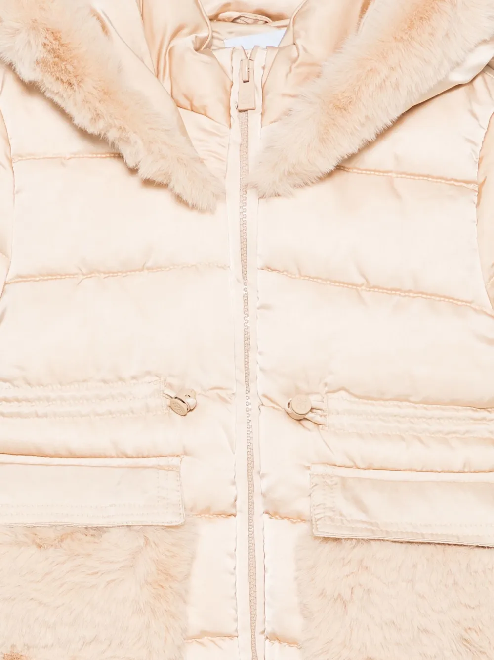 Abel & Lula Jack met afwerking van imitatiebont Beige