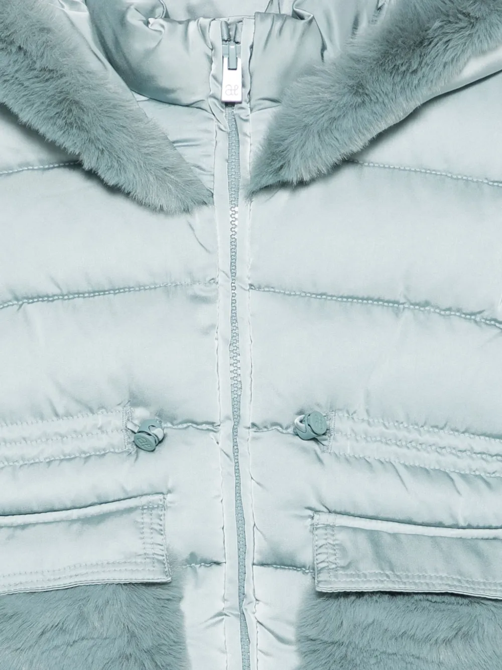 Abel & Lula Gewatteerd jack met capuchon en imitatiebont Blauw