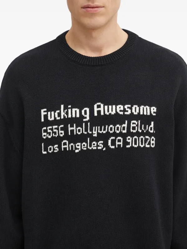Fucking Awesome crew-neck Graphic Sweater | Black | FARFETCH