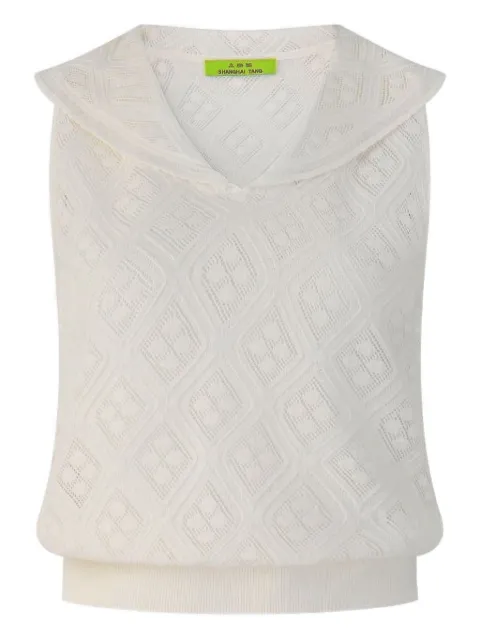 Shanghai Tang ribbed collared top