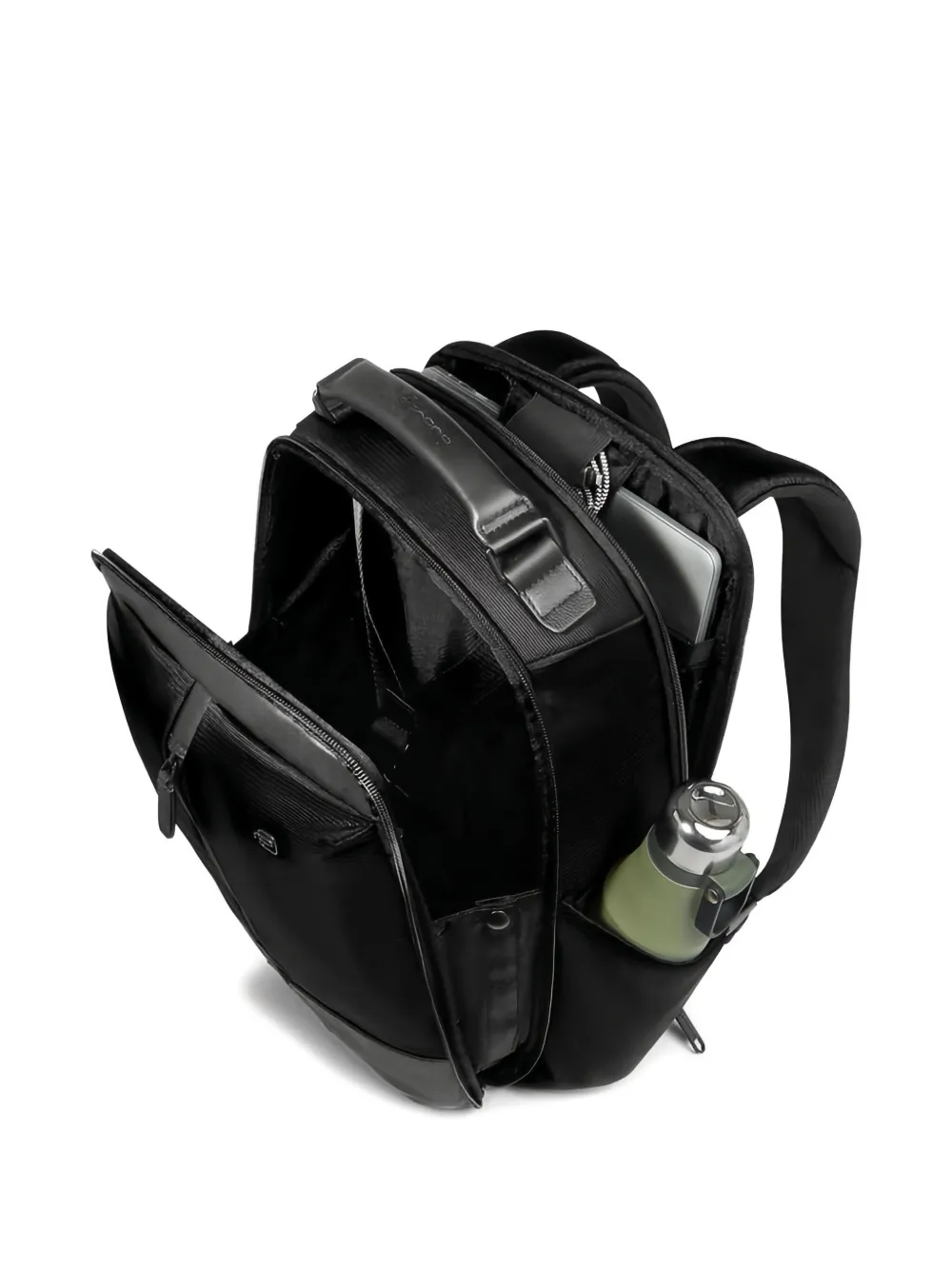 Piquadro Zip-detail Laptop Backpack In Black