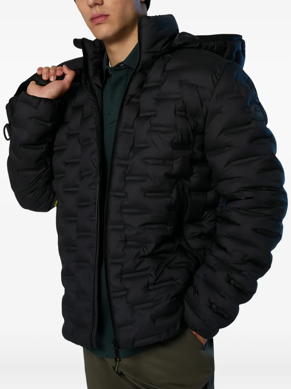 North Sails Laser gewatteerd jack met capuchon Zwart