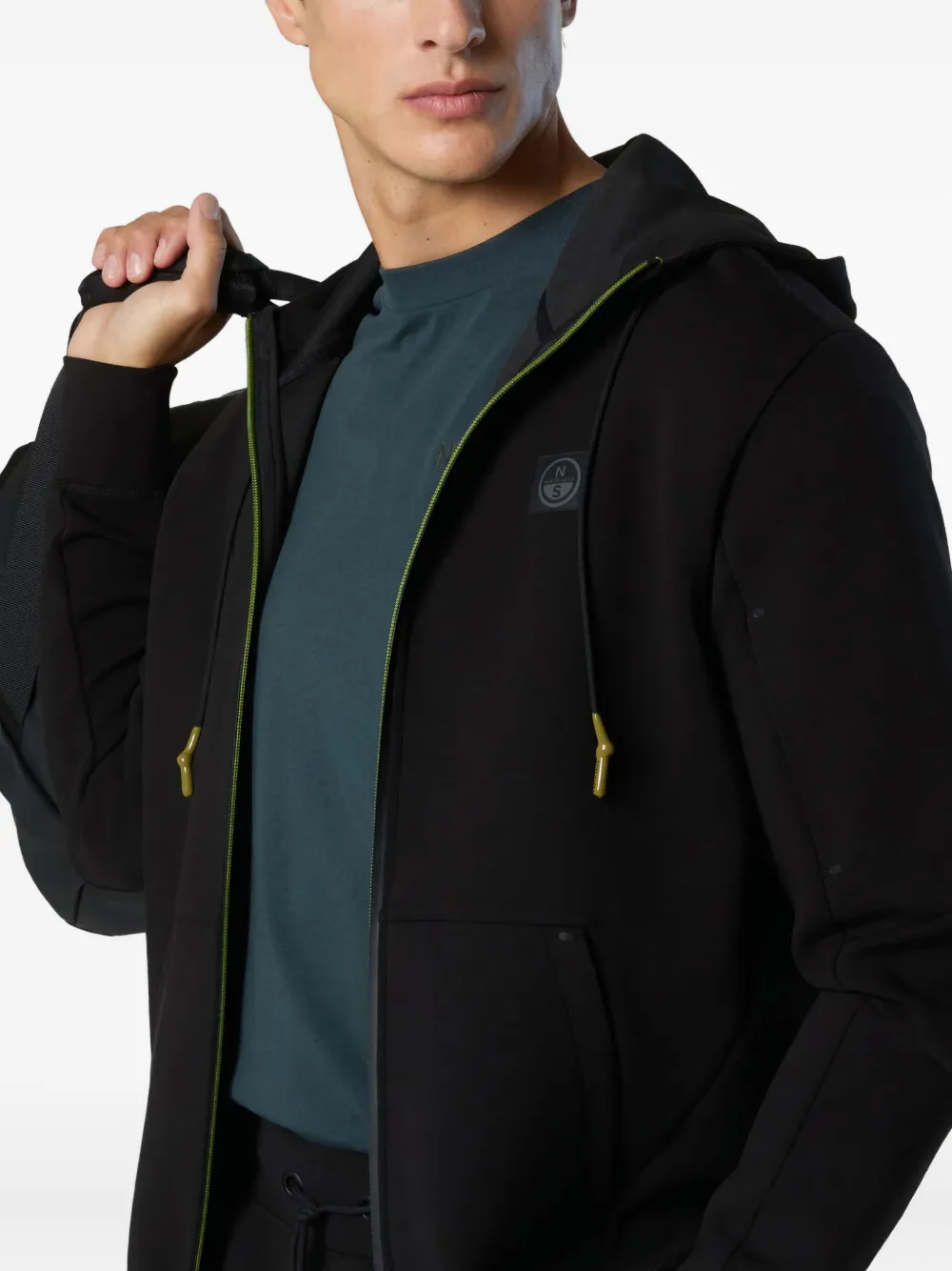 North Sails Scuba hoodie met rits Zwart