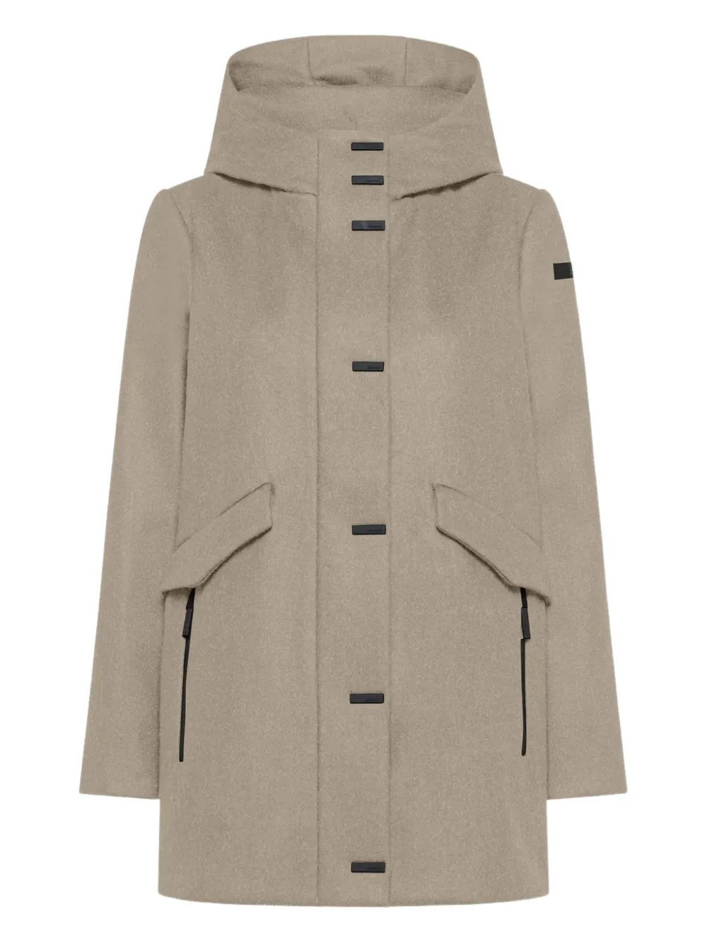 Rrd Hooded Flap Pocket Coat In Neutral