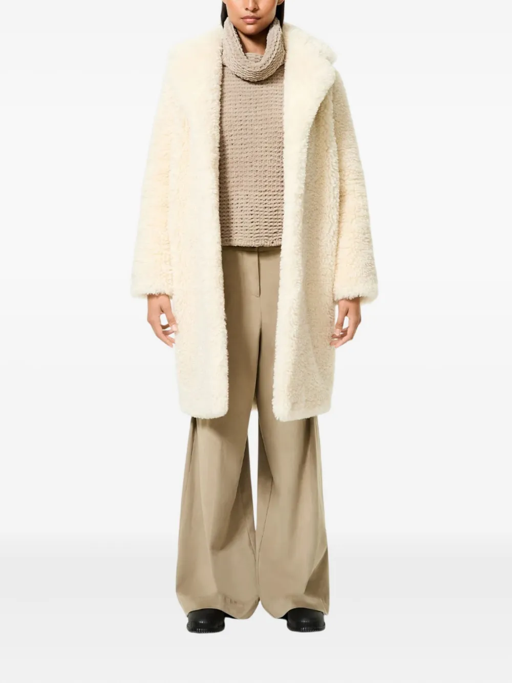 Rrd Single-breasted Collar Coat In White