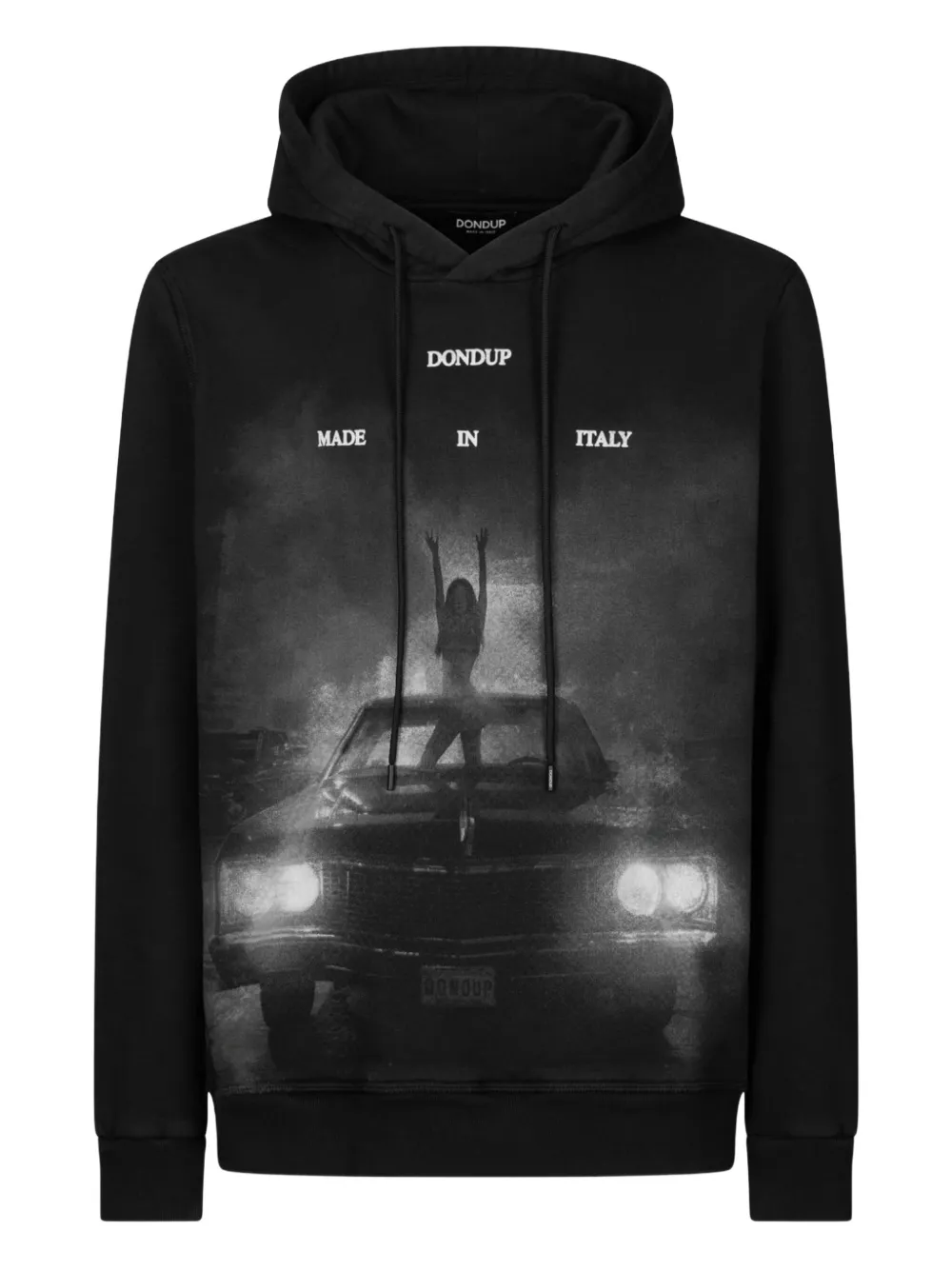 DONDUP graphic-print hoodie | Black | Image 1