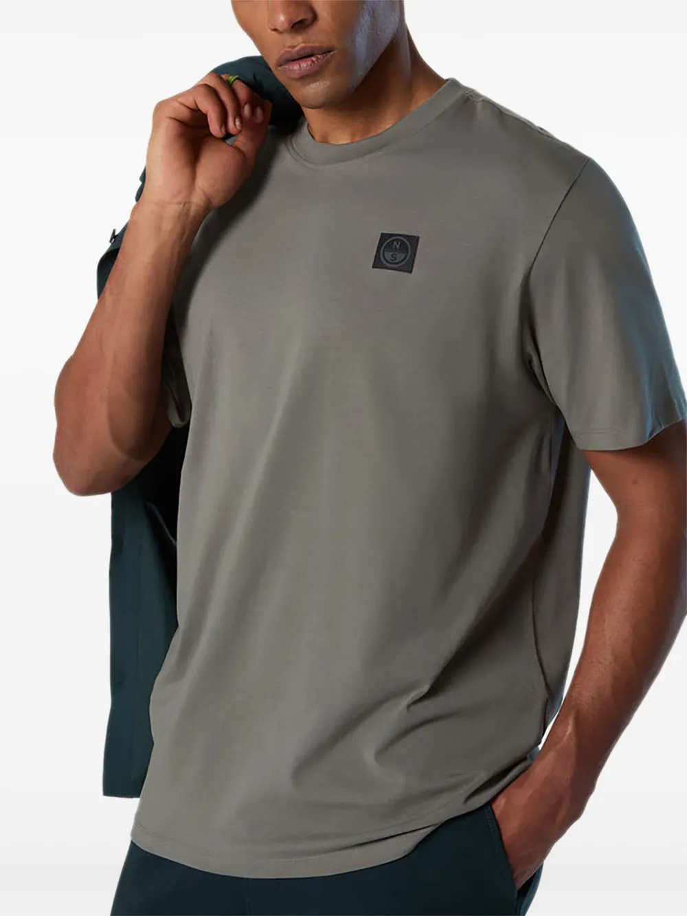 North Sails T-shirt met logopatch Grijs