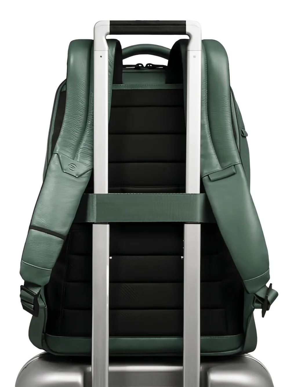 Piquadro Zip Leather Backpack In Green