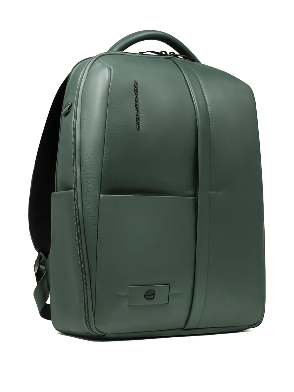 Piquadro Zip Leather Backpack In Green