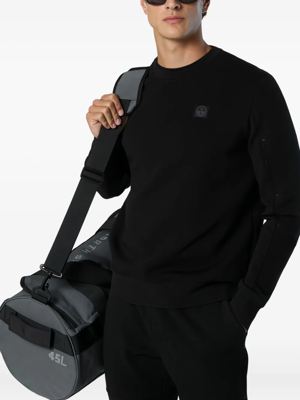 North Sails Scuba sweater met logopatch Zwart