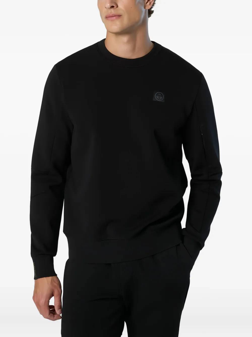 North Sails Scuba sweater met logopatch Zwart