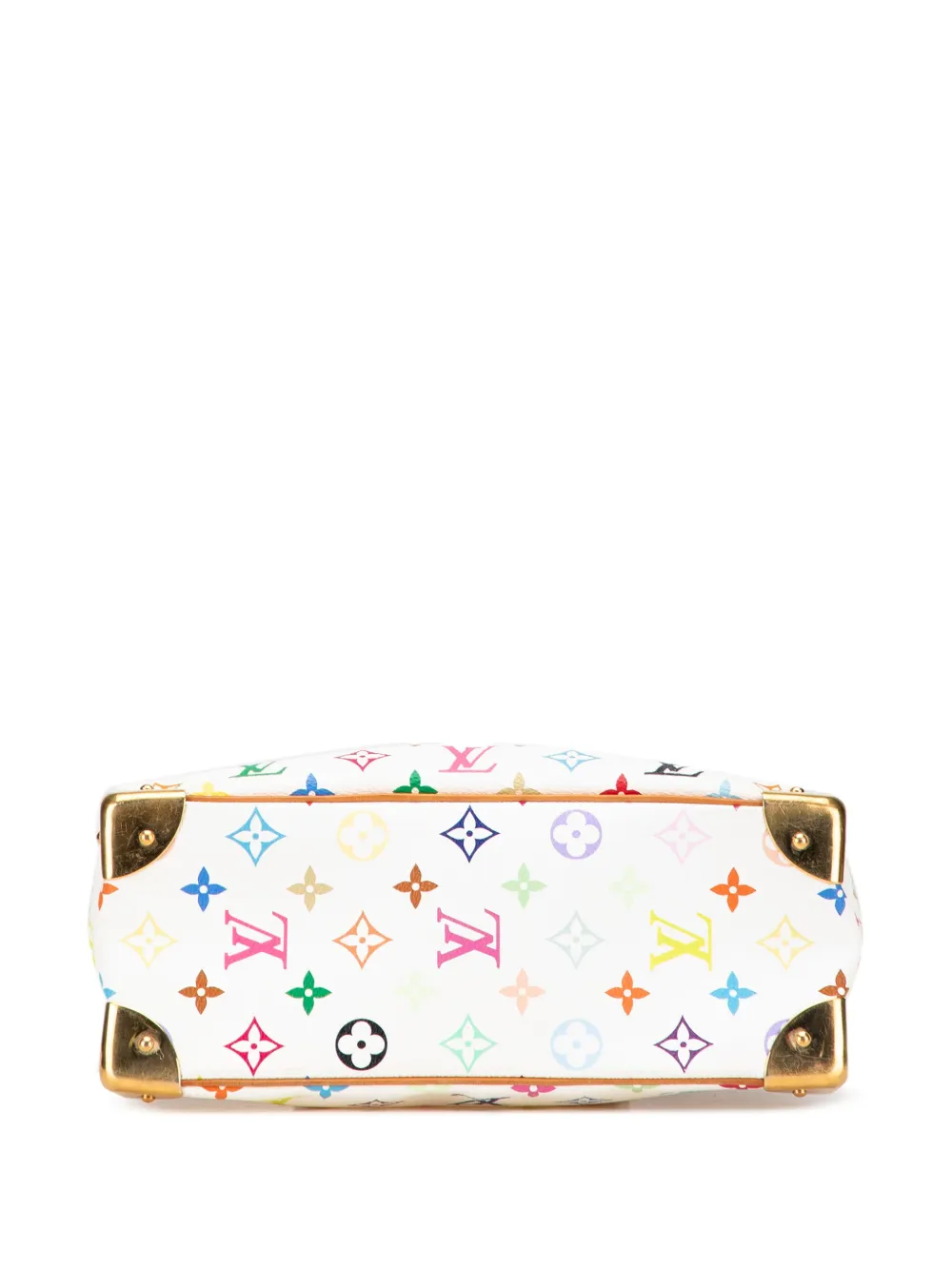 Pre-owned Louis Vuitton 2004 Monogram Multicolore Trouville Handbag In White