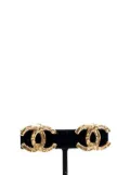CHANEL Pre-Owned 1970-1980 CC Gold Plated Clip On Earrings costume earrings