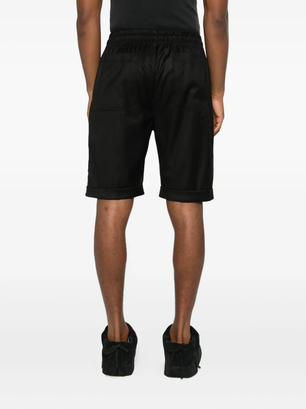 Hamza Elastic-waist Cuffed Shorts In Black