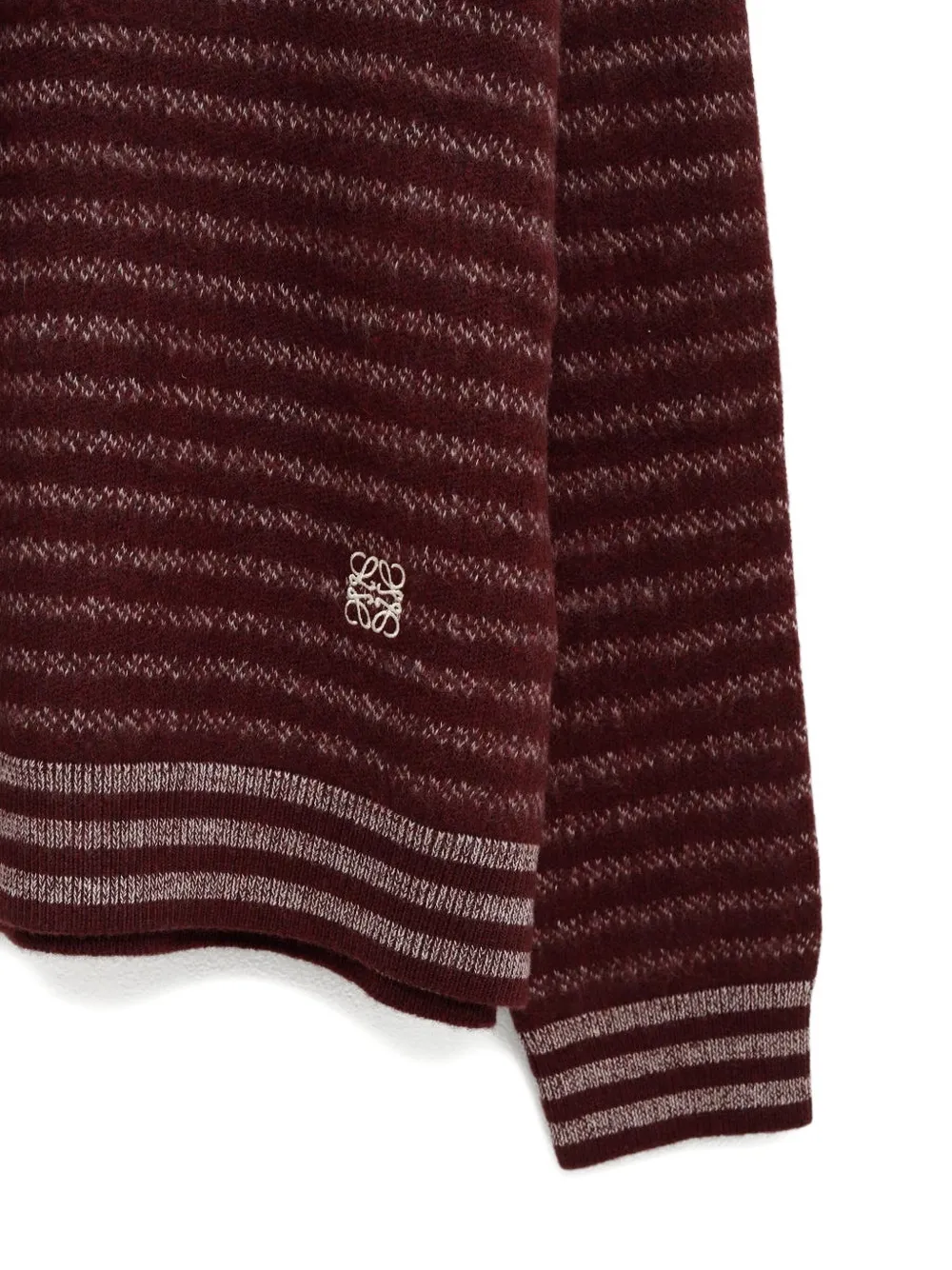 LOEWE Gestreepte trui met geborduurd logo Bruin