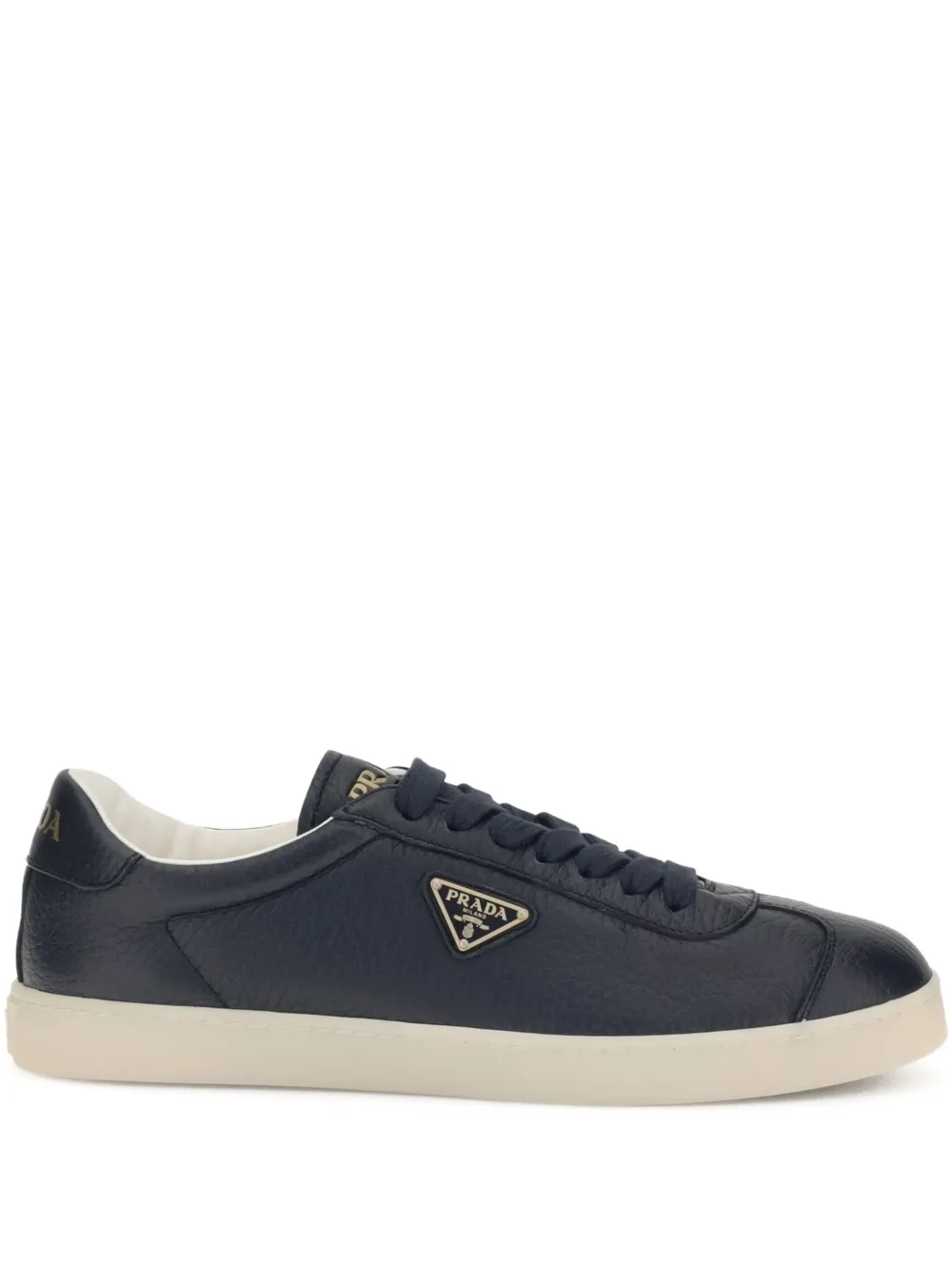 Prada Leren sneakers met logo Zwart