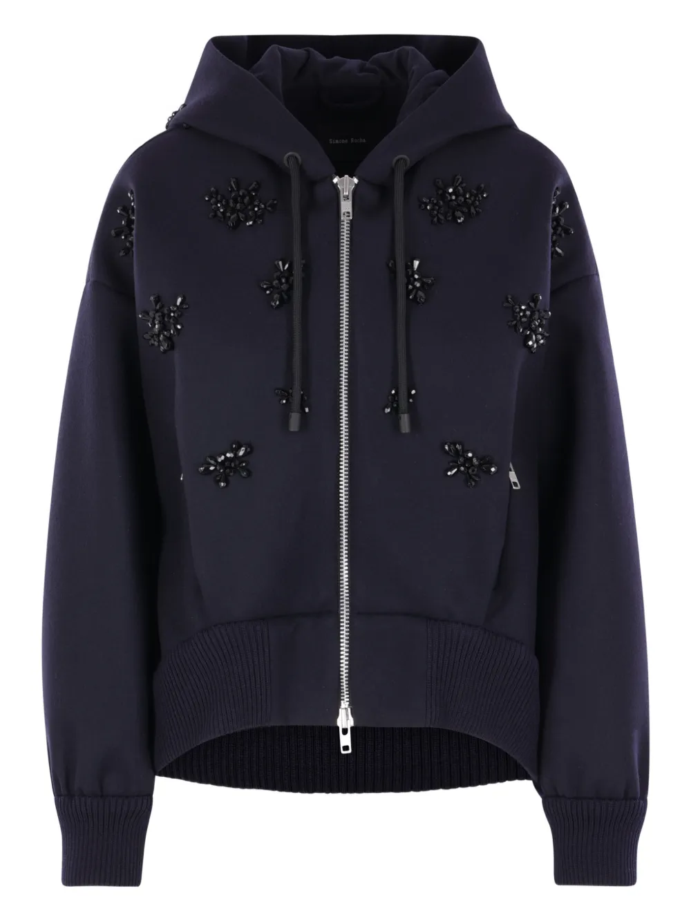 Simone Rocha Embellished Hooded Jacket In Blue