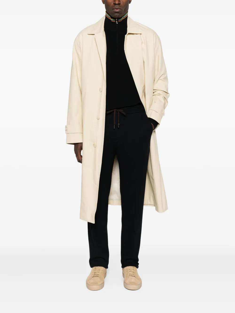 Paul Smith Geribbelde trui met ritshals - Blauw