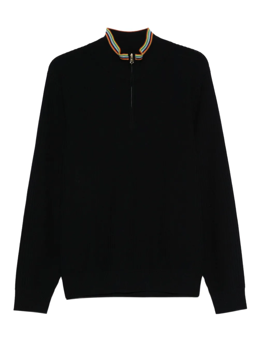 Paul Smith ribbed zip-neck sweater - ブルー Paul Smith ribbed zip-neck sweater - ブルー