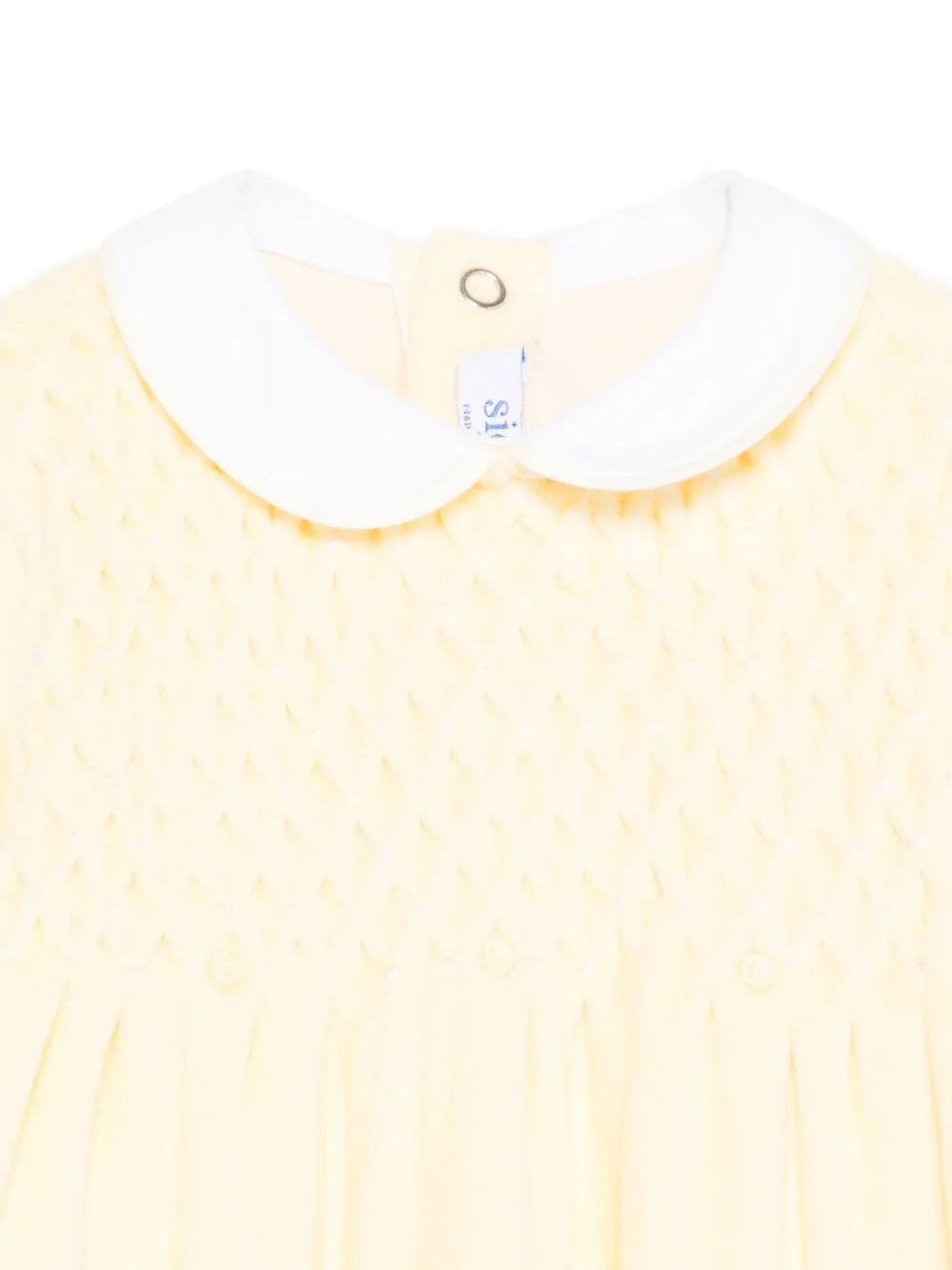 Siola Snap-button Smocked Babygrow In Yellow