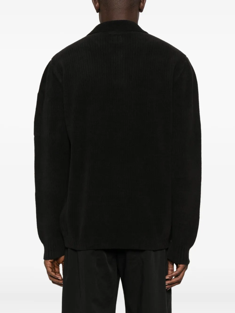 C.P. Company Geribbeld poloshirt Zwart