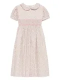 Siola peter-pan collar smocked dress - Pink