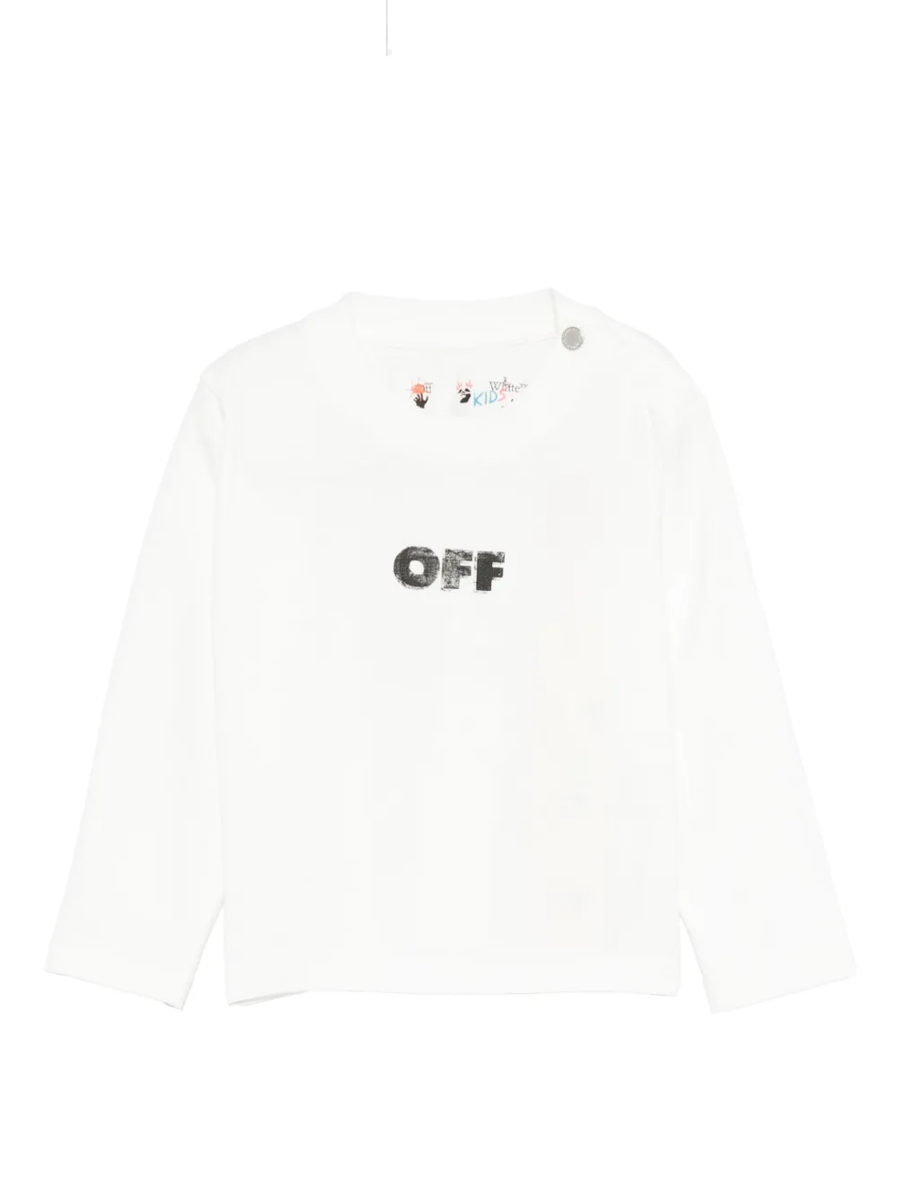 Off-White Kids logo-print long-sleeve T-shirt - Bianco