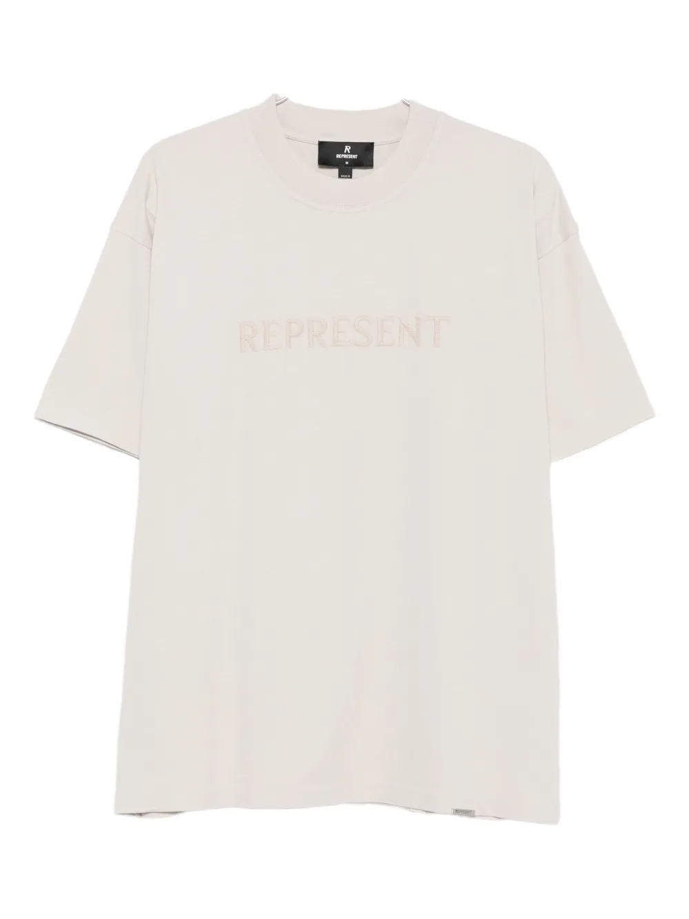 Represent Logo-embroidered T-shirt In Neutral