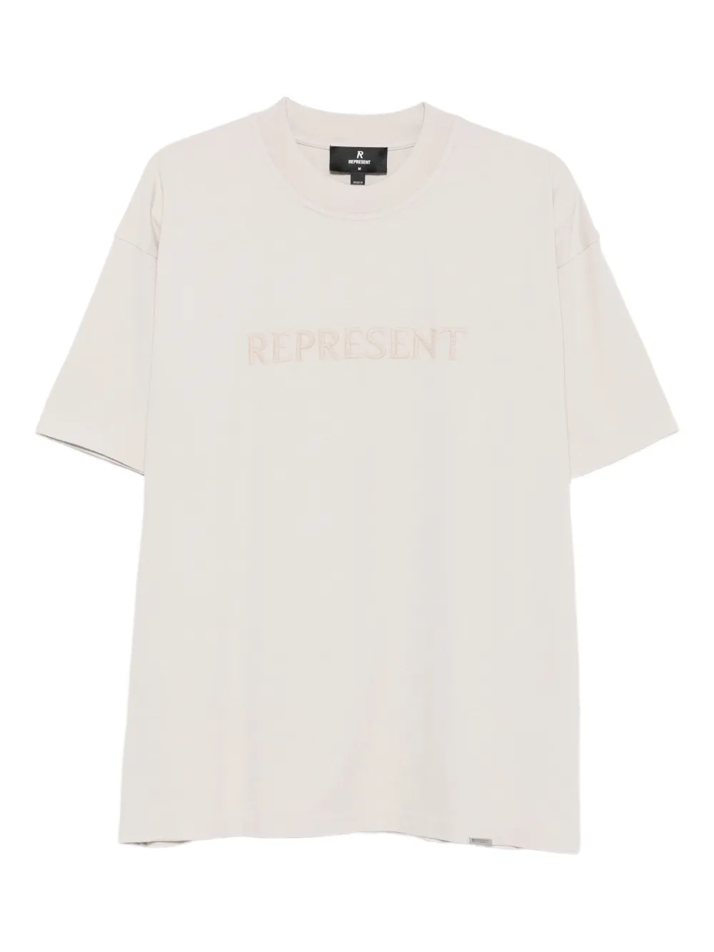 Represent logo-embroidered t-shirt | Neutrals | Image 1