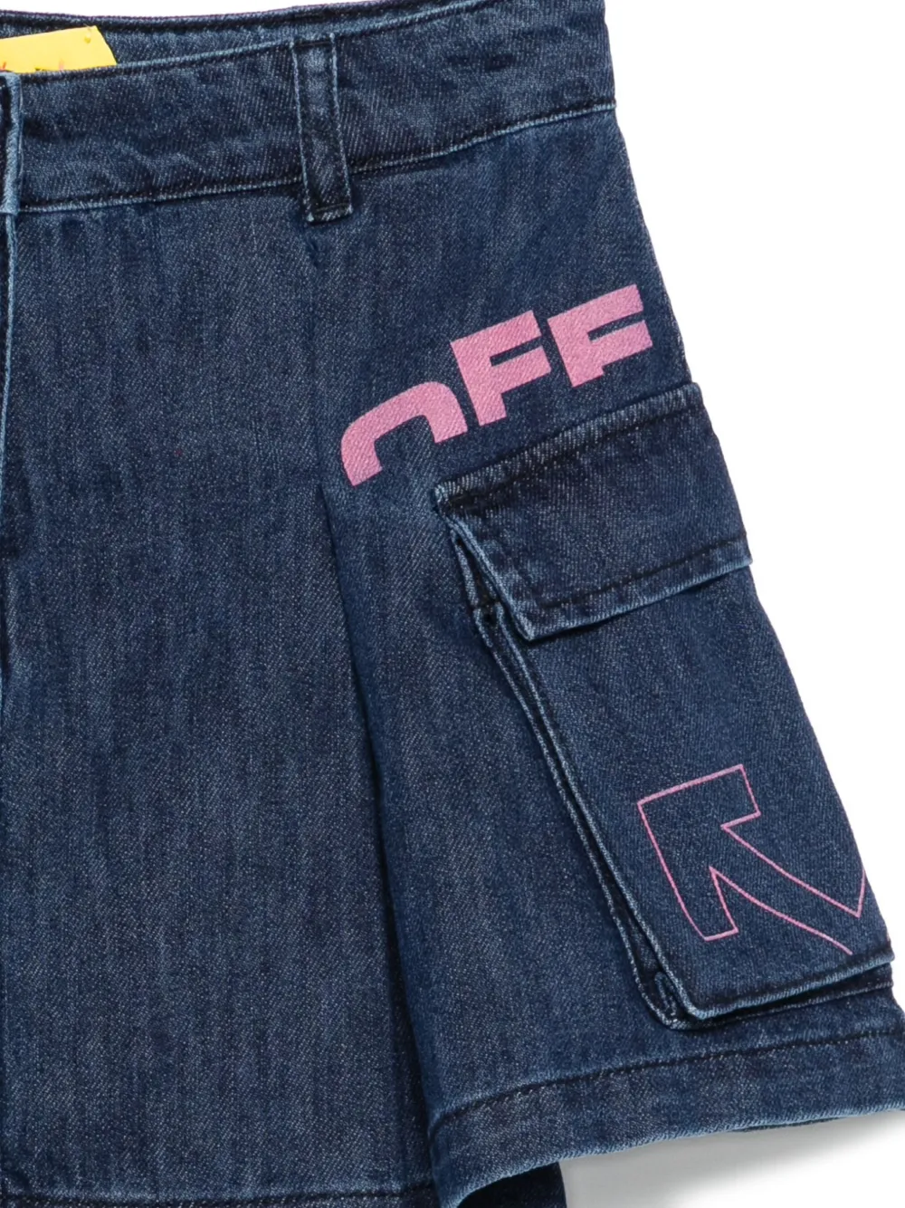 Off-White Kids Spijkerrok met logoprint en plooien Blauw