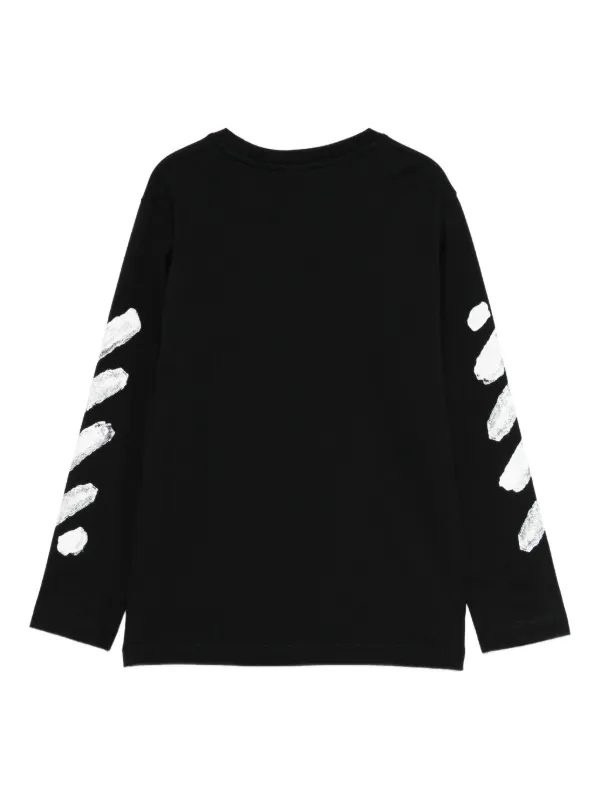 Off-White Kids logo-print long-sleeve T-shirt | Black | FARFETCH