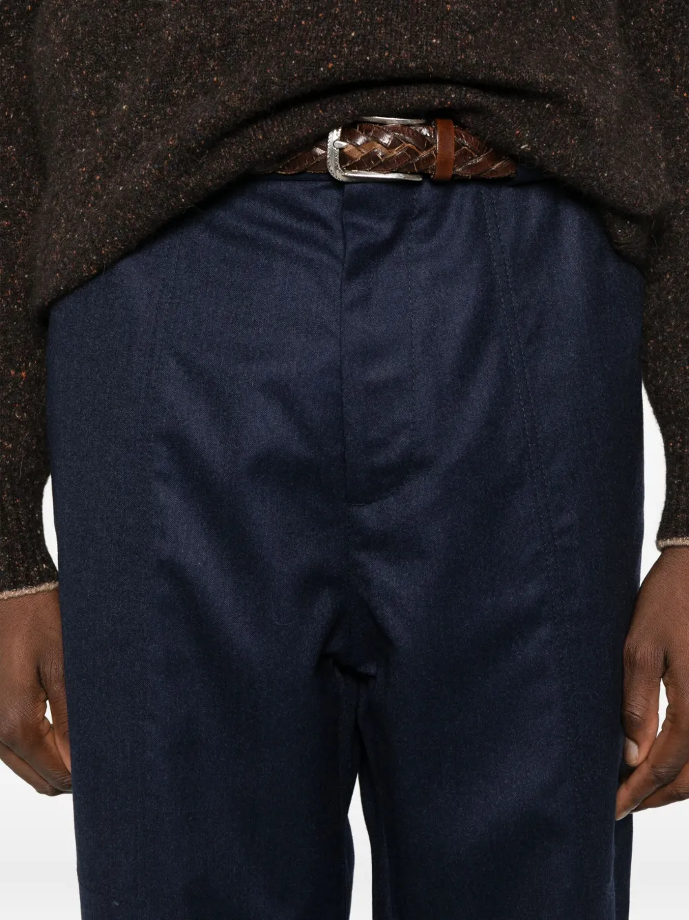 Brunello Cucinelli Broek van scheerwol Blauw