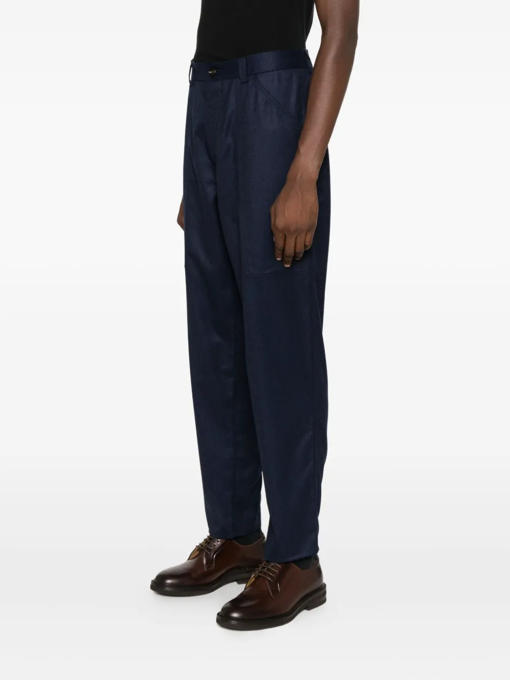 Brunello Cucinelli Broek van scheerwol Blauw