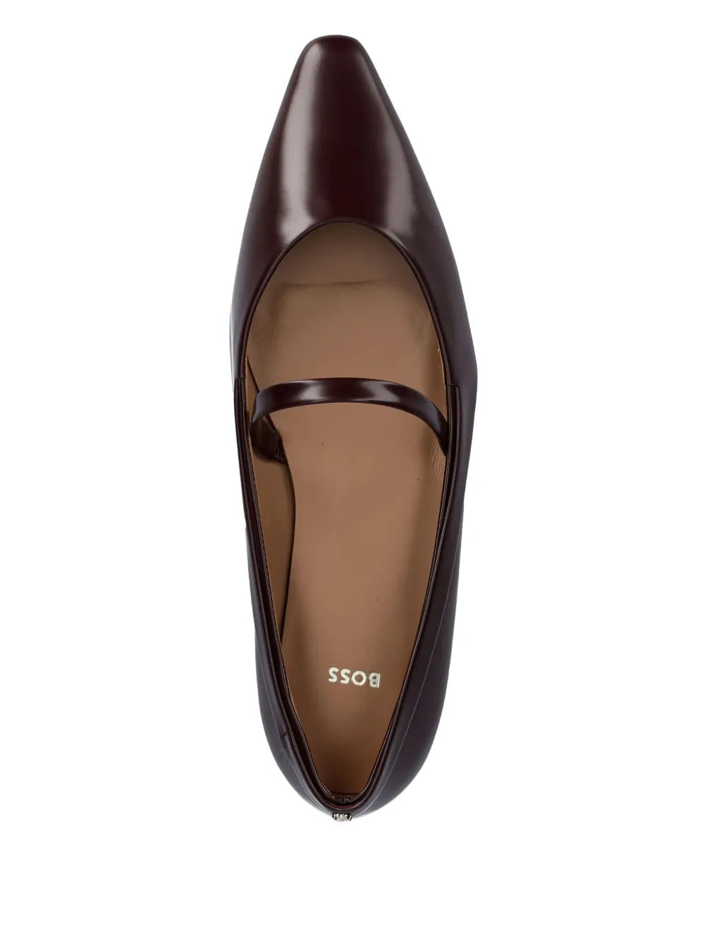 Hugo Boss Pointed-toe Flat Pumps In Brown