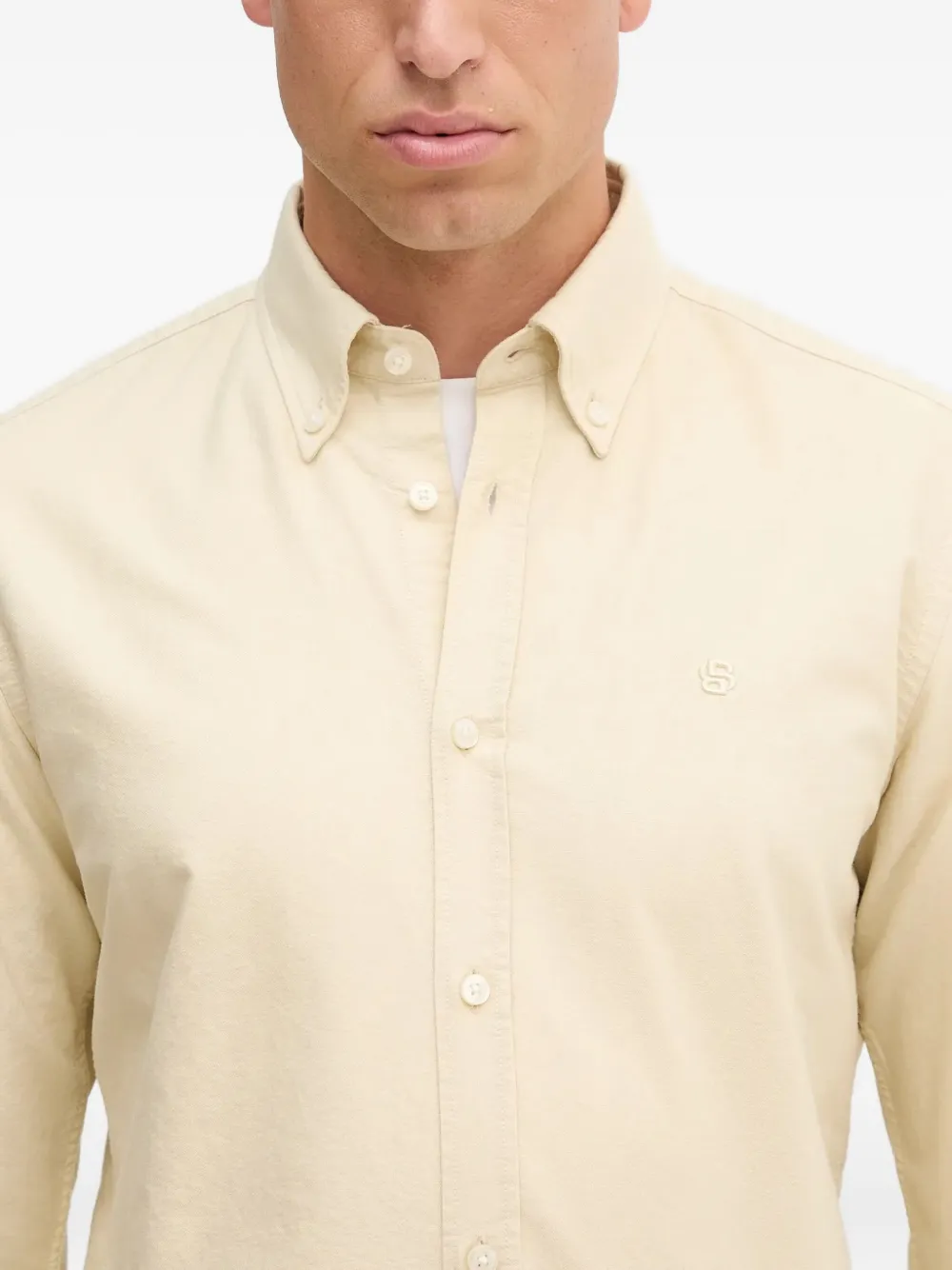 BOSS cotton shirt Geel