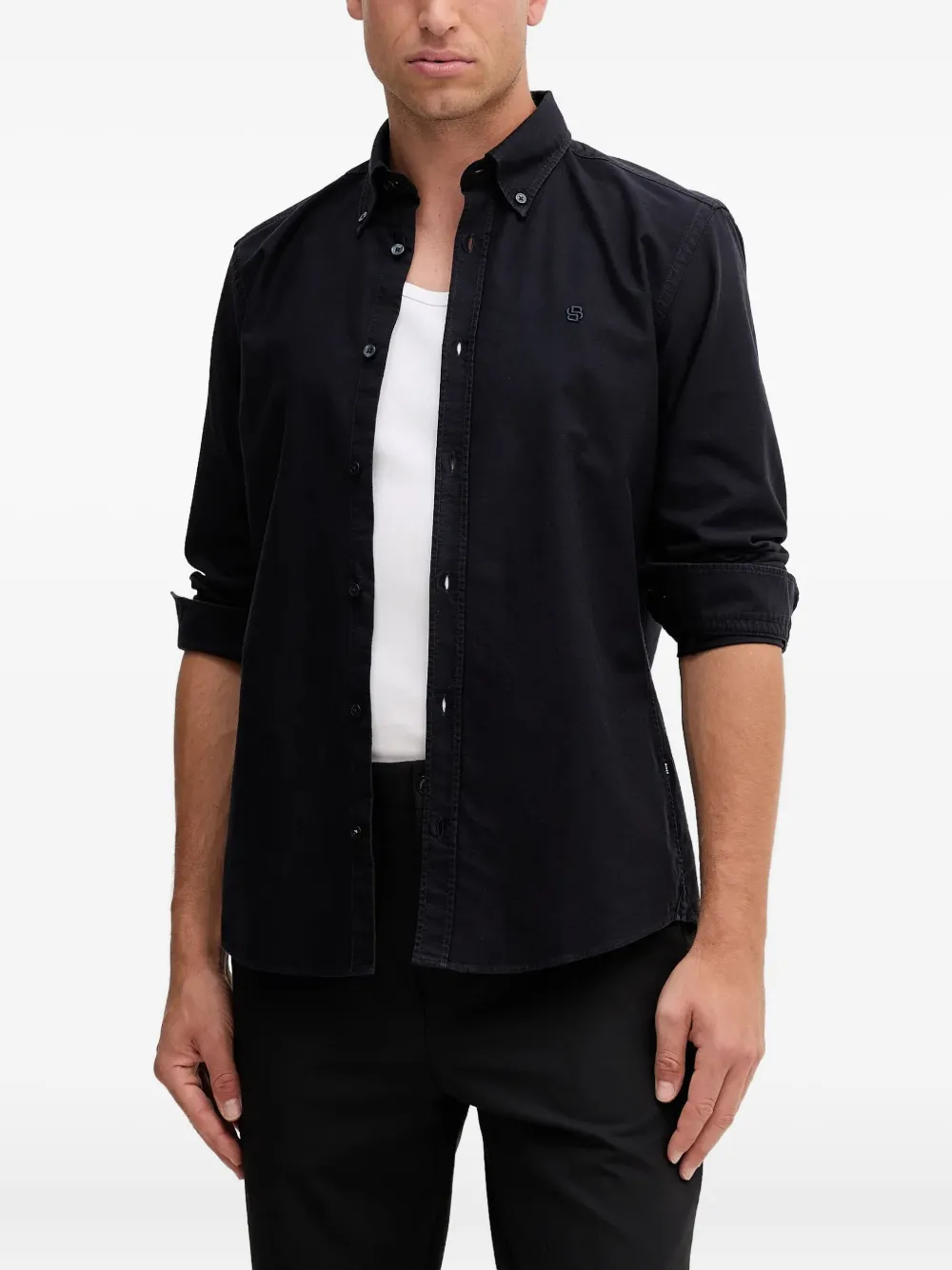 BOSS logo-detail shirt - Blu