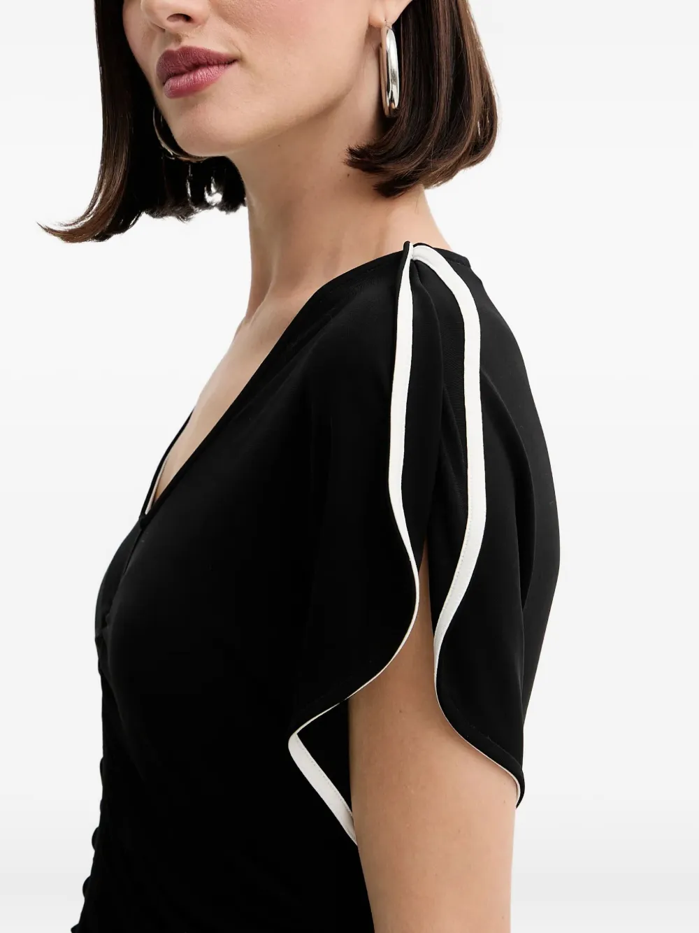 BOSS stripe-detail top Zwart