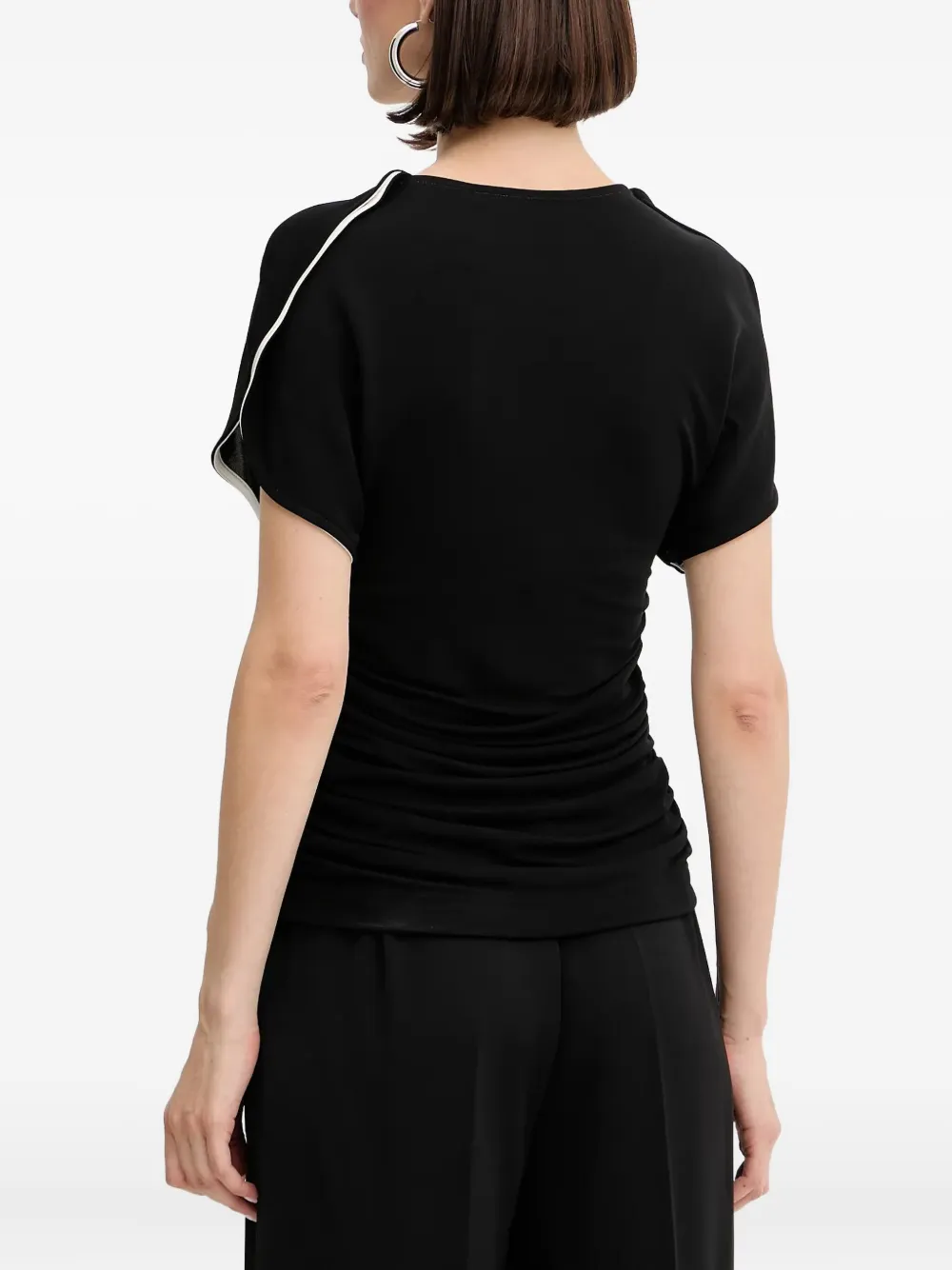 BOSS stripe-detail top Zwart