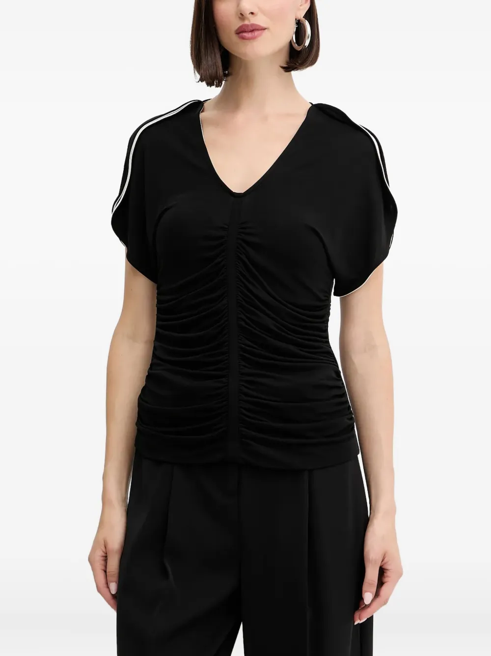 BOSS stripe-detail top | Black | Image 1