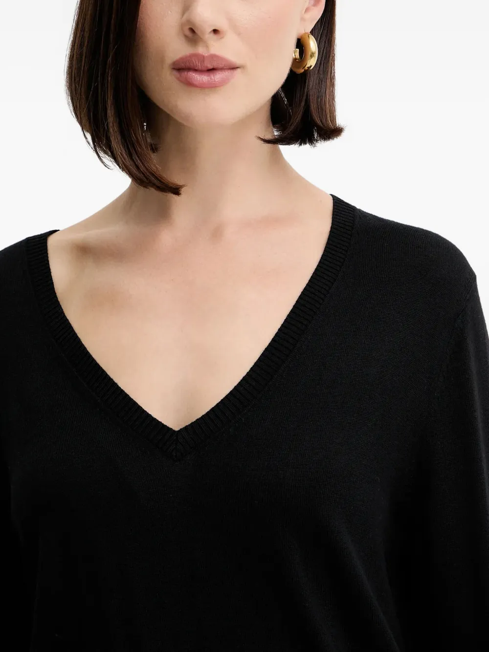 BOSS V-neck top Zwart