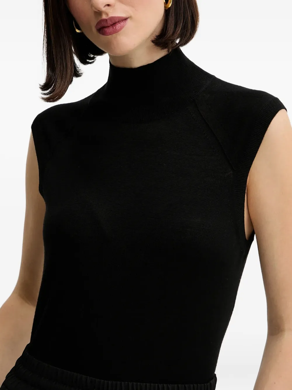 Hugo Boss High-neck Sleeveless Top In Black
