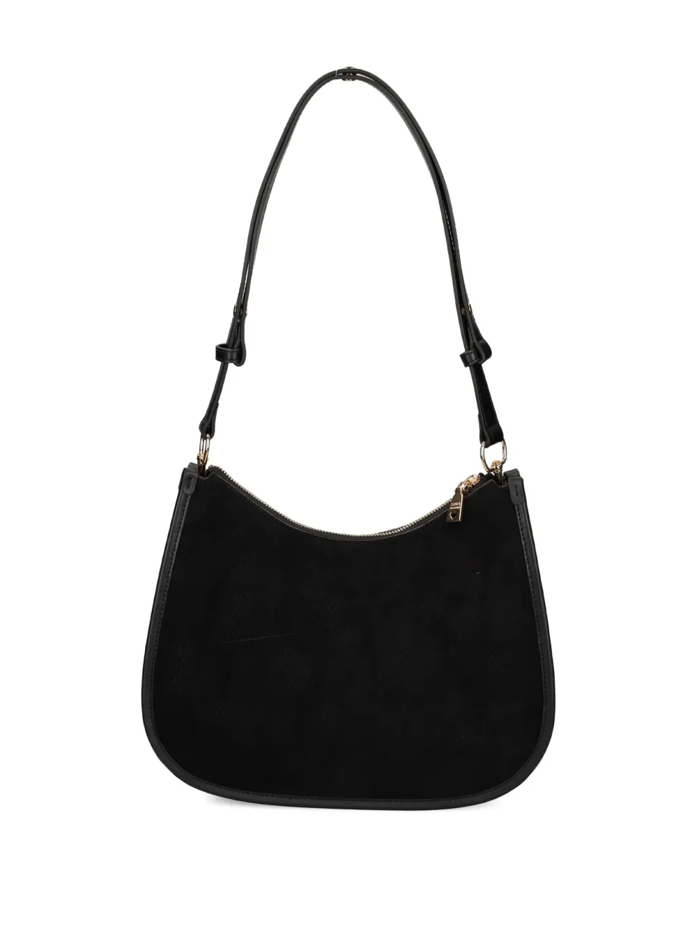 Love Moschino Halvemaanvormige schoudertas met logoplakkaat - Zwart