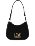 Love Moschino logo-plaque half-moon shoulder bag - Black