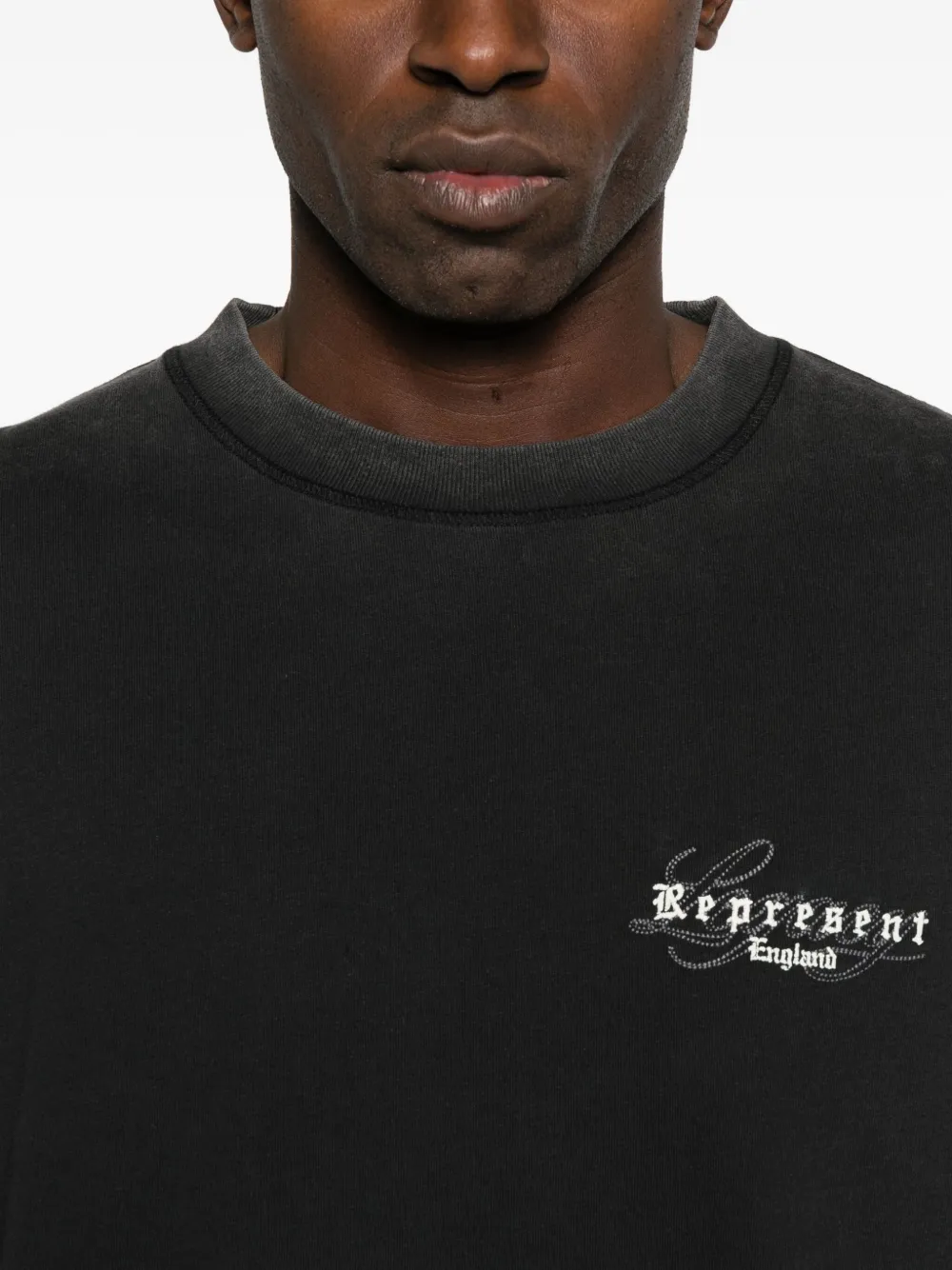 Represent Black Cotton Oversize England Legacy T-shirt In Black