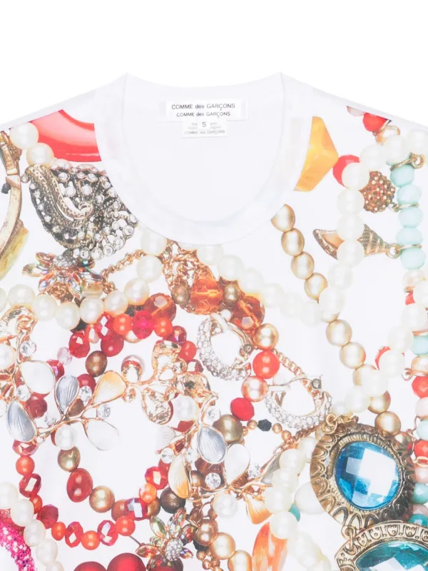 Comme Des Garçons jewellery-print T-shirt | White | FARFETCH