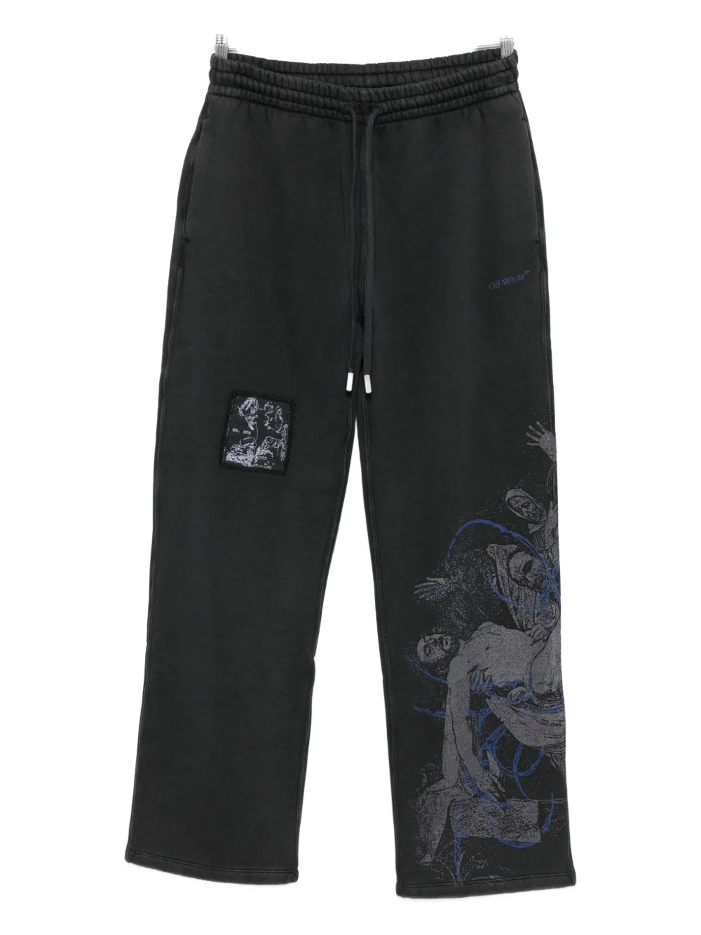 Off-white Graphic Print Sweatpants Side Pockets In Black