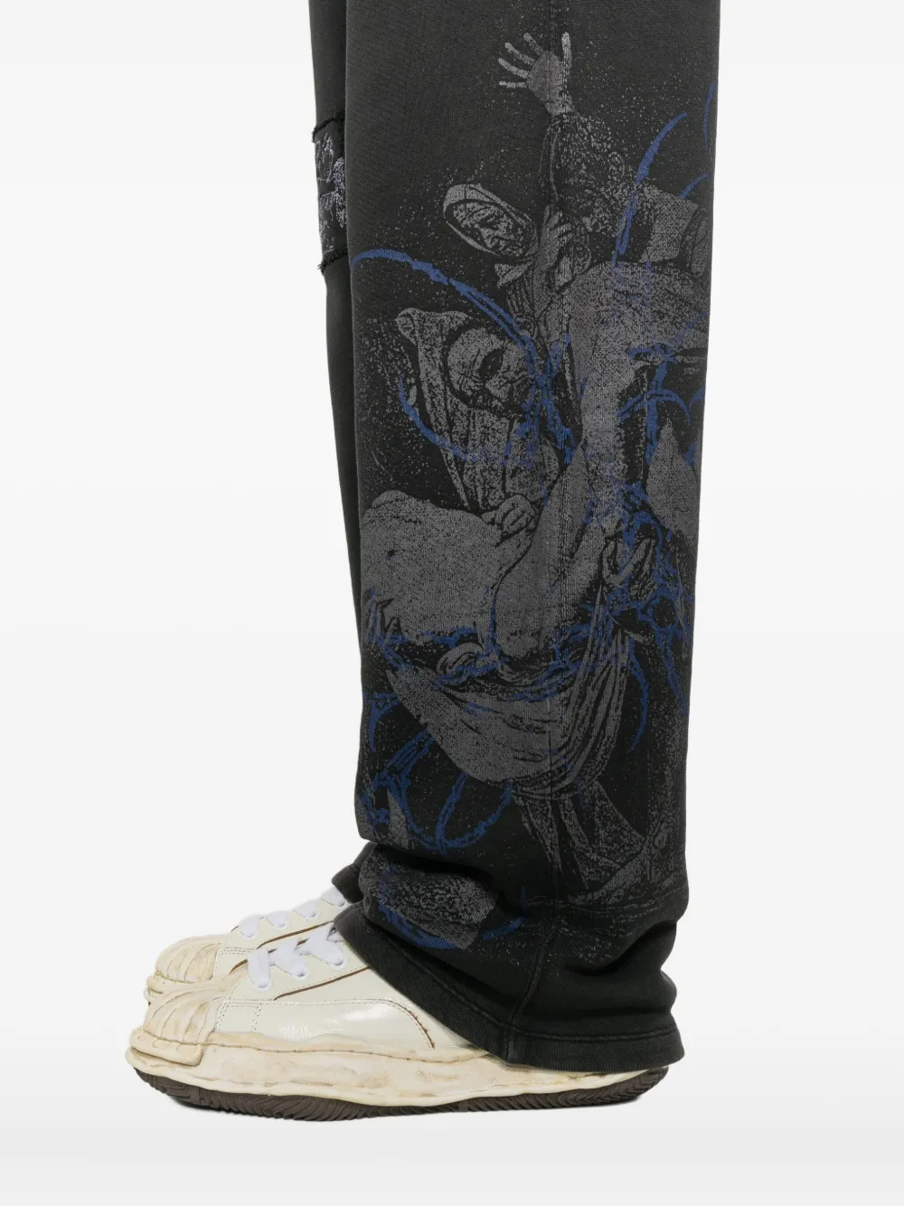 Off-white Graphic Print Sweatpants Side Pockets In Black